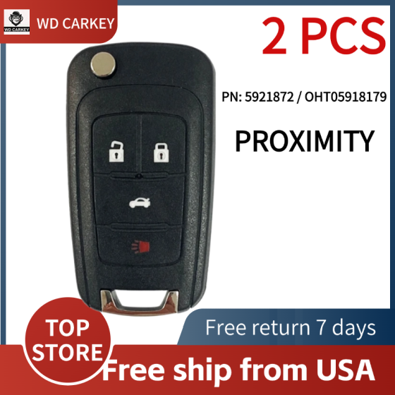 2010-2021 Chevrolet / 4-Button Flip Key / PN: 5921872 / OHT05918179 / HU100 / PEPS